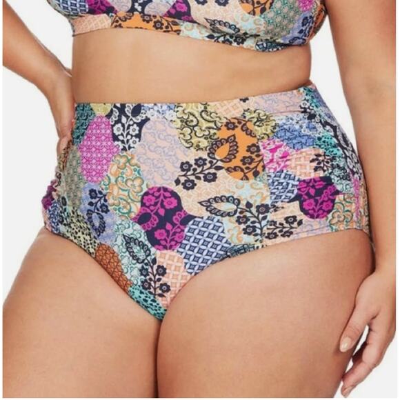 ArteSand Bikini Bottoms Salmagundi Botticelli High Waist Swim Pant NWT PLUS SIZE - Picture 10 of 14